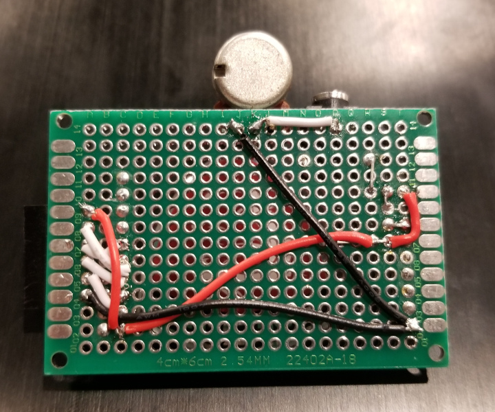 back of aliqot sound generation perfboard breakout